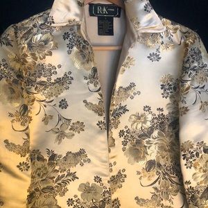 R&K 100% silk shell Asian style evening jacket US Size S- so elegant!